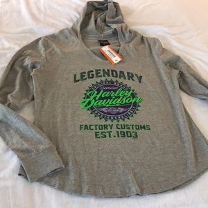 NWT Long sleeve Harley Davidson hooded shirt